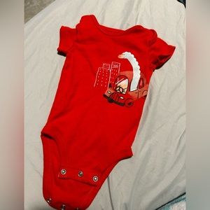 Baby boy red onesie
